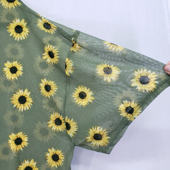 Maternity Love Beachy Boho Mesh Sheer Cover Up Cardigan Sunflower Size M - Picture 9 of 15